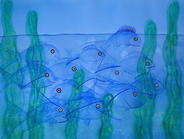 Print of Abstract Fish Paintings by Yana Bila