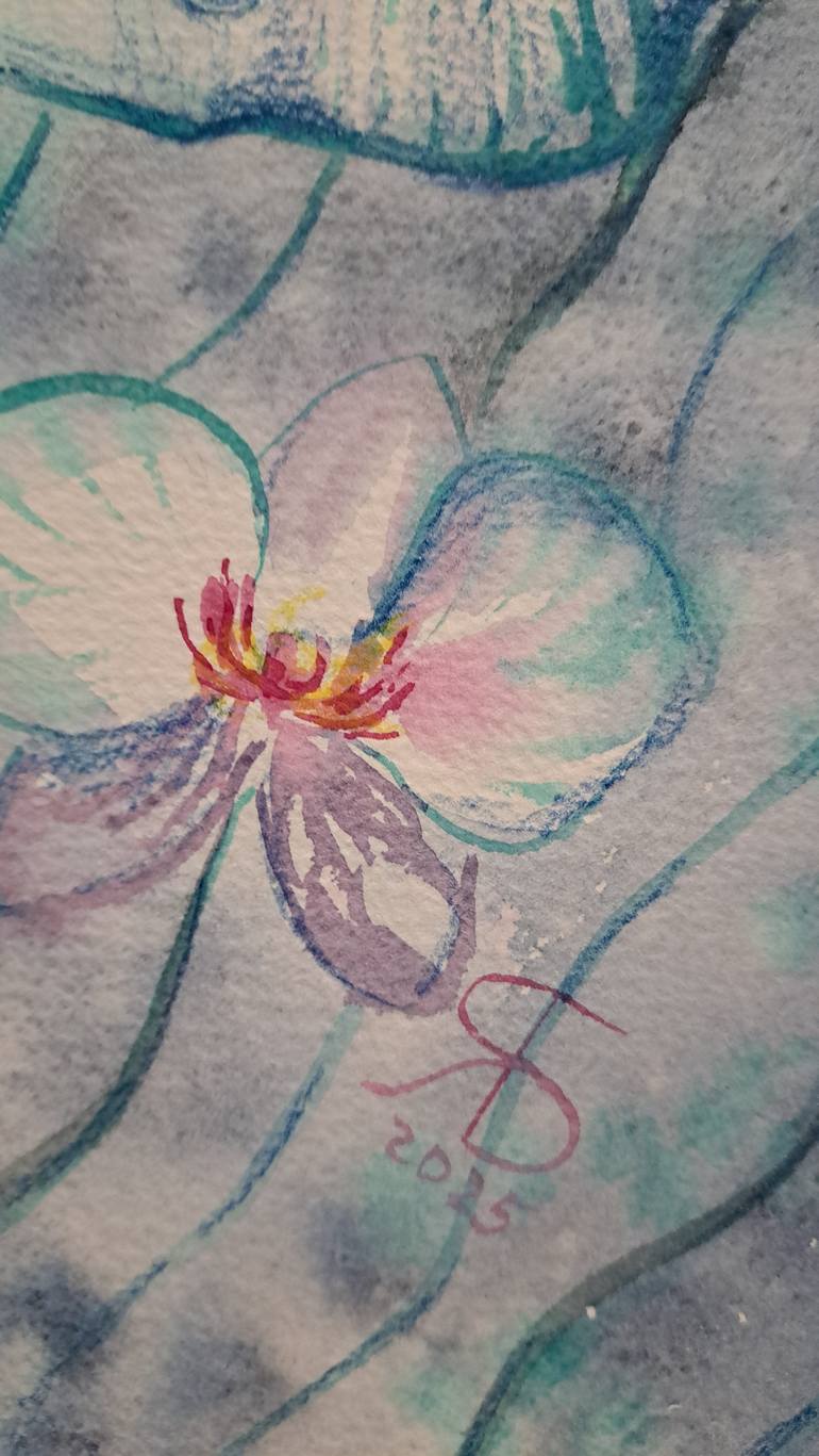 Original Symbolism Floral Painting by Yana Bila