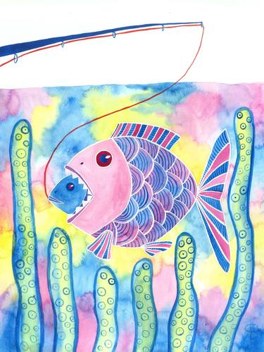 Print of Figurative Fish Drawings by Yana Bila