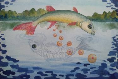 Original Conceptual Fish Paintings by Yana Bila