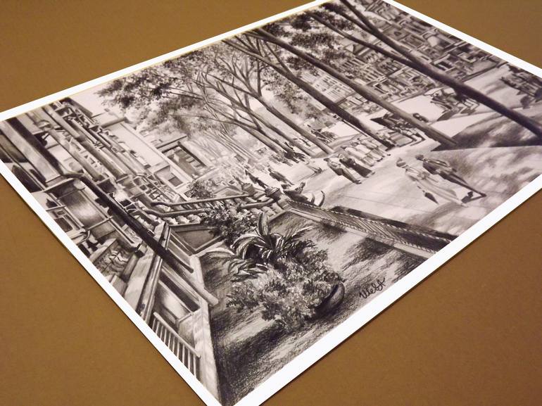 Original Photorealism Cities Drawing by Aleks Shevchenko