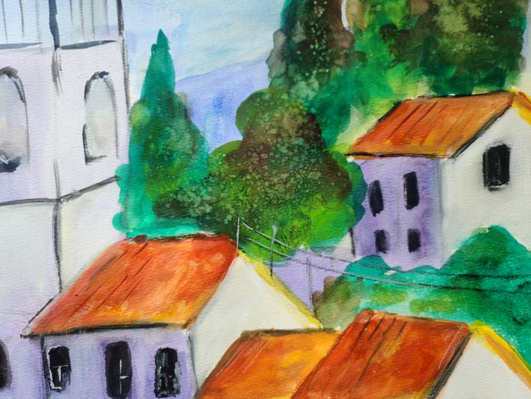 Original Surrealism Landscape Painting by Phyllis Lourenco