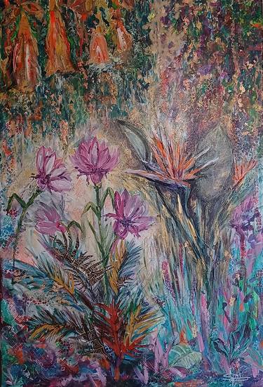 Original Expressionism Floral Paintings by Sylvia Baker