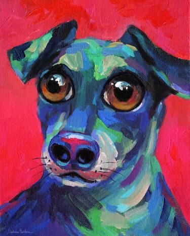 Funny Wiener Dachshund Dog painting by Svetlana Novikova thumb