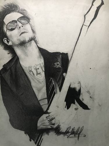 Synyster Gates “Unfinished Gates” - 27x37.8cm Original Pencil unframed drawing - Avenged Sevenfold thumb