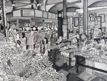 Original Black & White Food & Drink Drawings by Camille Lewis