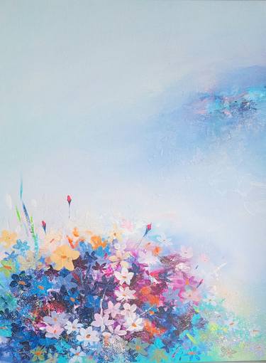 Original Color Field Painting Floral Paintings by Swastik Jawalekar