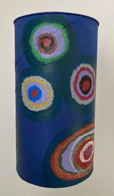 Blue E Spots  (suspended painted sculpture) thumb