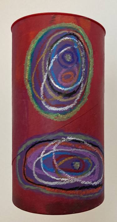Red Cherry E Circles  (suspemded painted sculpture) thumb