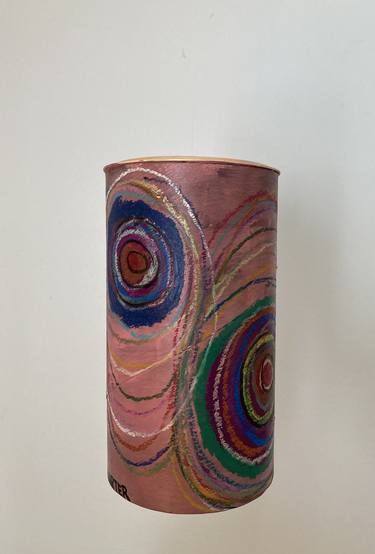 Magentic Energy Circles (suspended painted sculpture) thumb