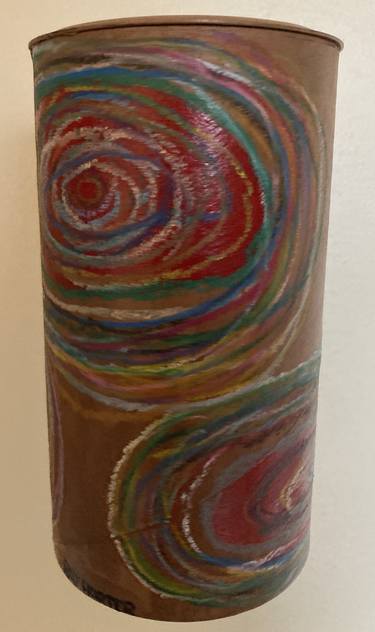 Brown Energy Circles (suspended painted sculpture) thumb