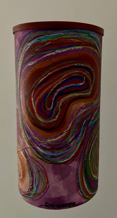 Wavy E Cells (suspended painted sculpture) thumb