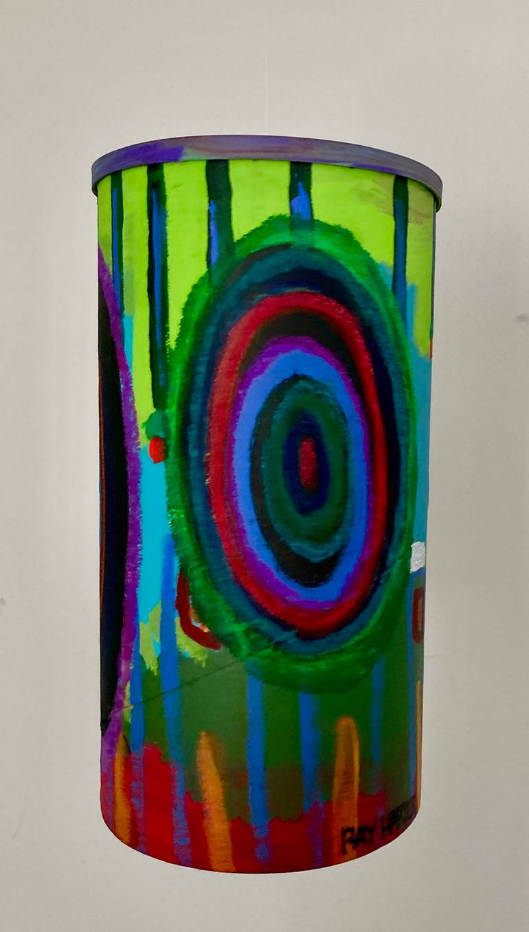 Mystic Energy Circles(suspended painted sculpture) Original Sculpture by ray harter