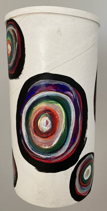 Energy Circles on White Space  (suspended painted sculpture) thumb
