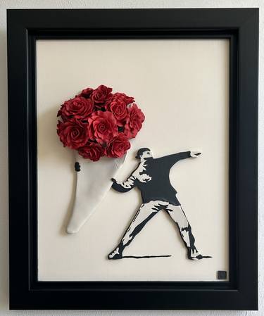 If Banksy Played with Clay - Make Love Not War thumb