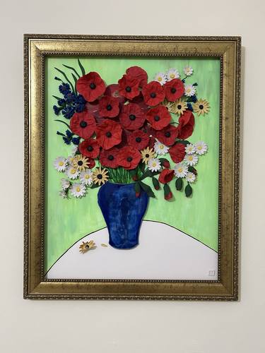 If Van Gogh Painted with Porcelain - Poppies thumb