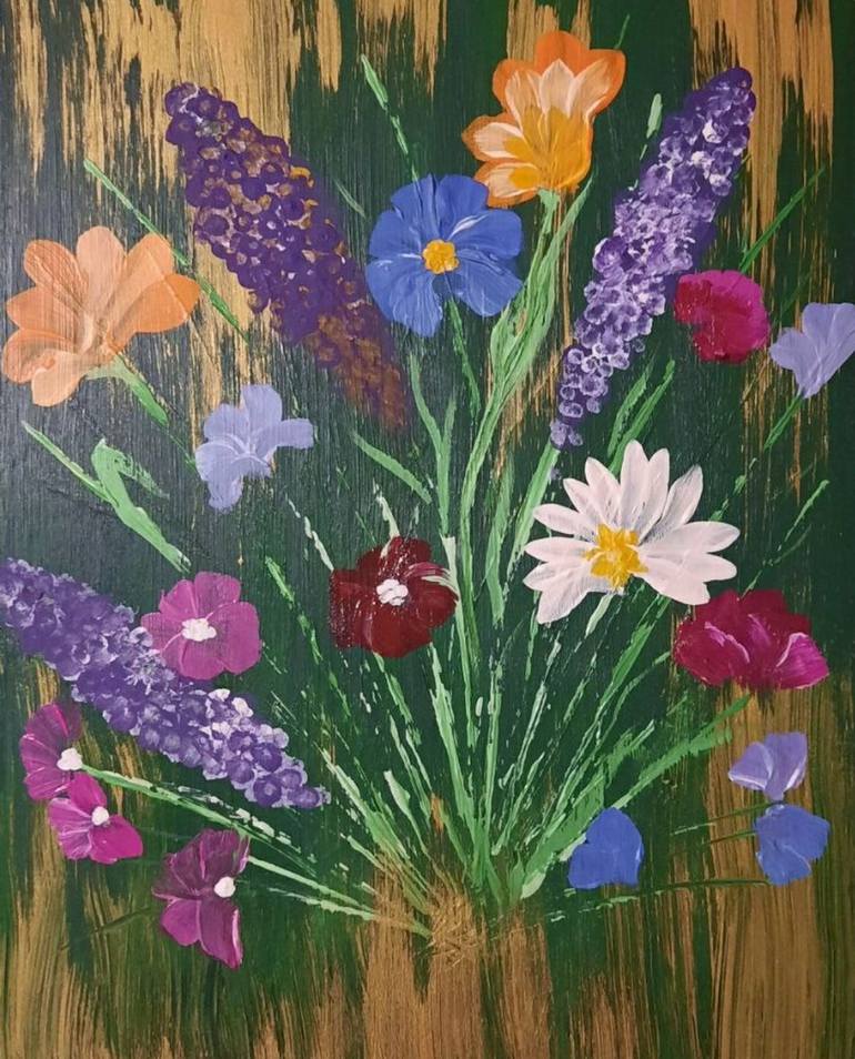 wildflowers Painting by Diana Grom | Saatchi Art
