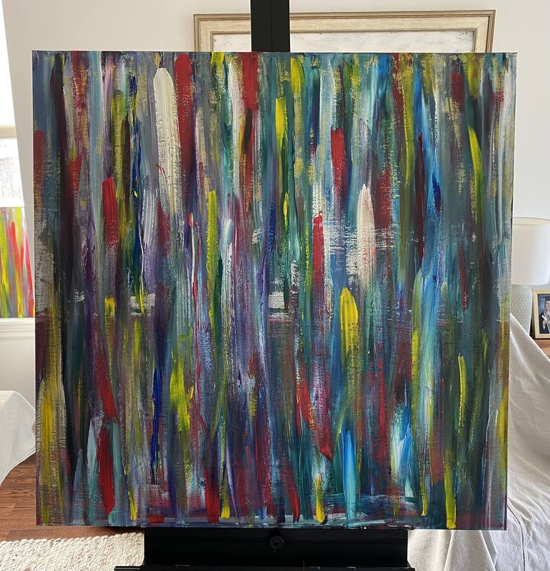 Original Abstract Expressionism Abstract Painting by Yula Economopoulos