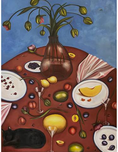Original Contemporary Food & Drink Painting by Mira Ivanishina