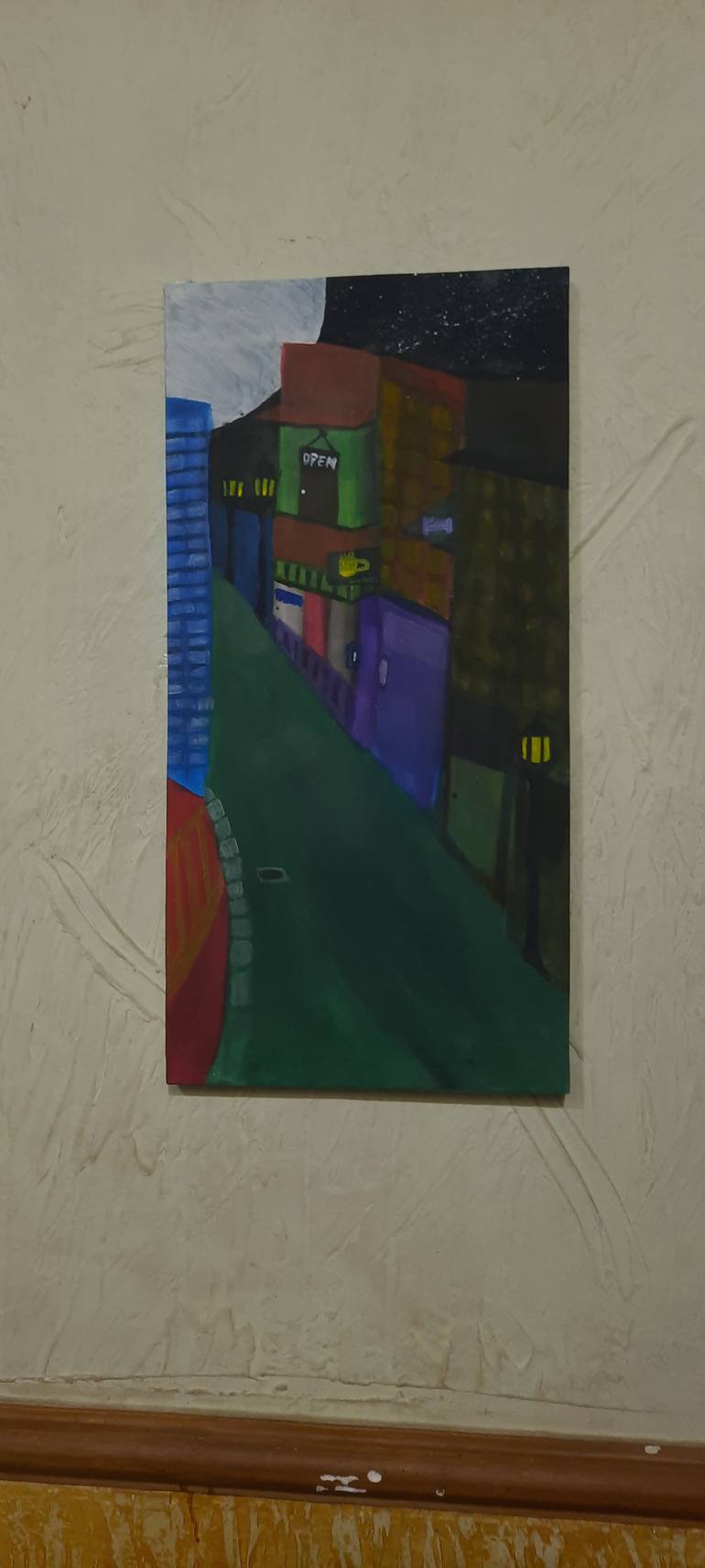 Original Modernism Architecture Painting by Sibgha Akbar