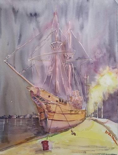 Print of Yacht Paintings by Natalja KAZAKOVA