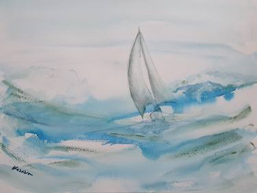 Print of Yacht Paintings by Natalja KAZAKOVA