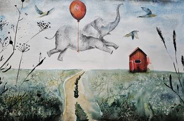 Original Surrealism Animal Paintings by Evgenia Smirnova
