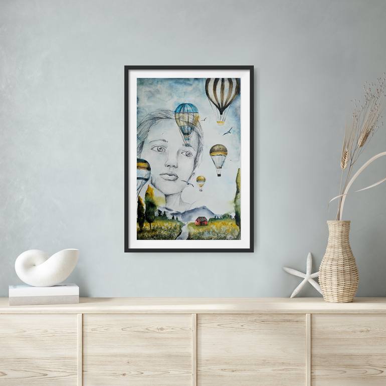 Original Surrealism People Painting by Evgenia Smirnova