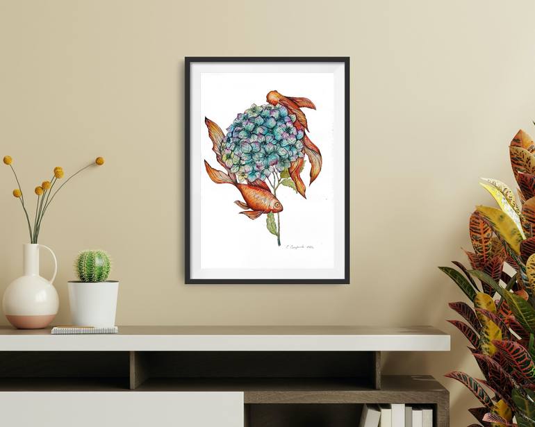 Original Surrealism Animal Painting by Evgenia Smirnova
