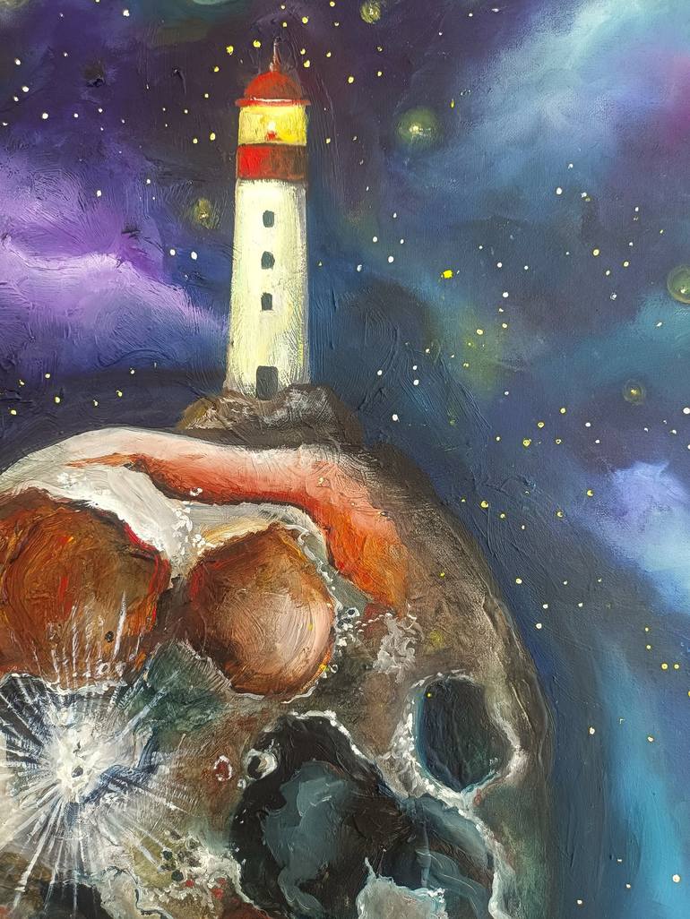 Original Figurative Outer Space Painting by Evgenia Smirnova