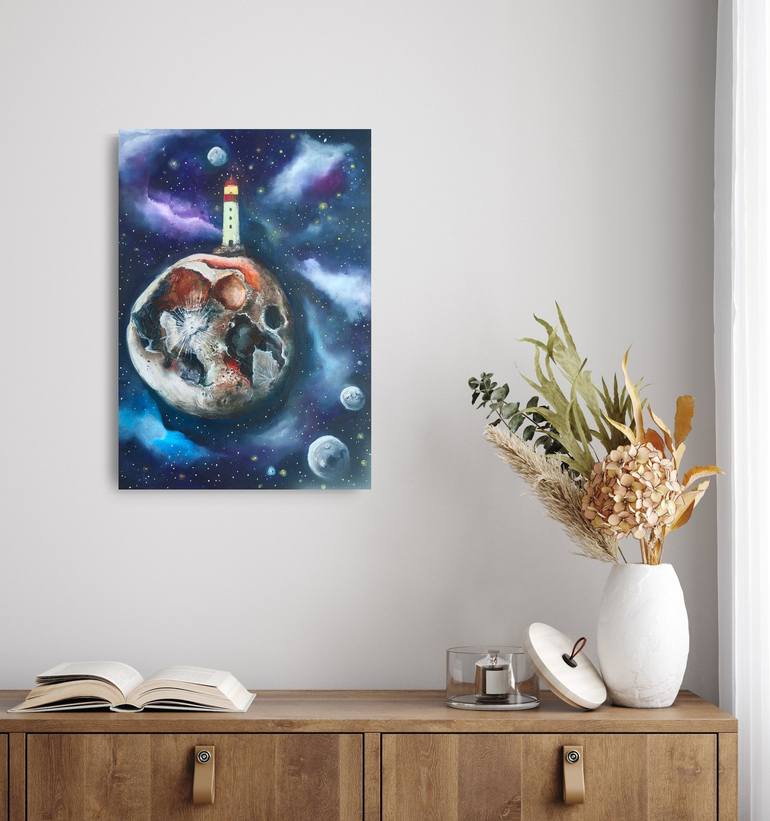 Original Figurative Outer Space Painting by Evgenia Smirnova