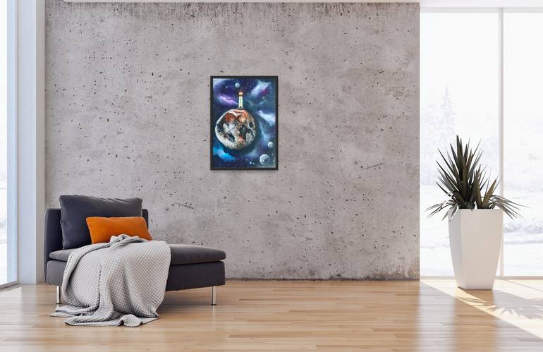 Original Figurative Outer Space Painting by Evgenia Smirnova