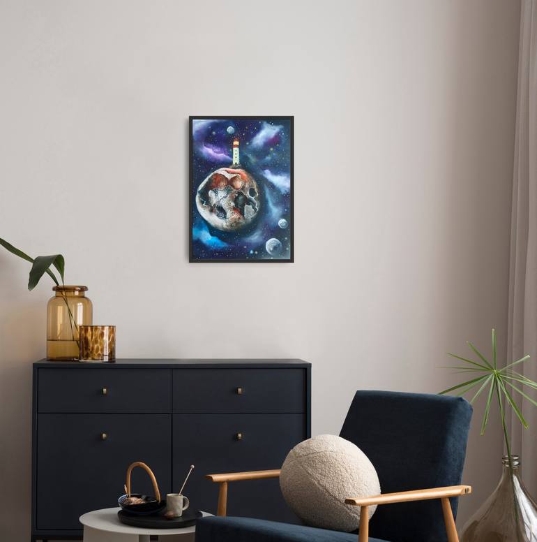 Original Figurative Outer Space Painting by Evgenia Smirnova