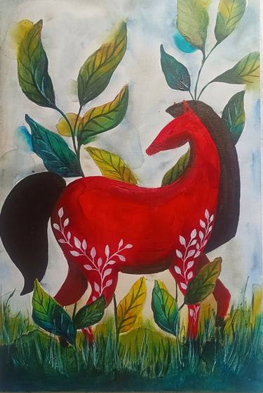 Original Figurative Animal Paintings by Evgenia Smirnova