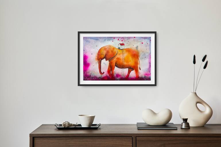 Original Surrealism Animal Painting by Evgenia Smirnova