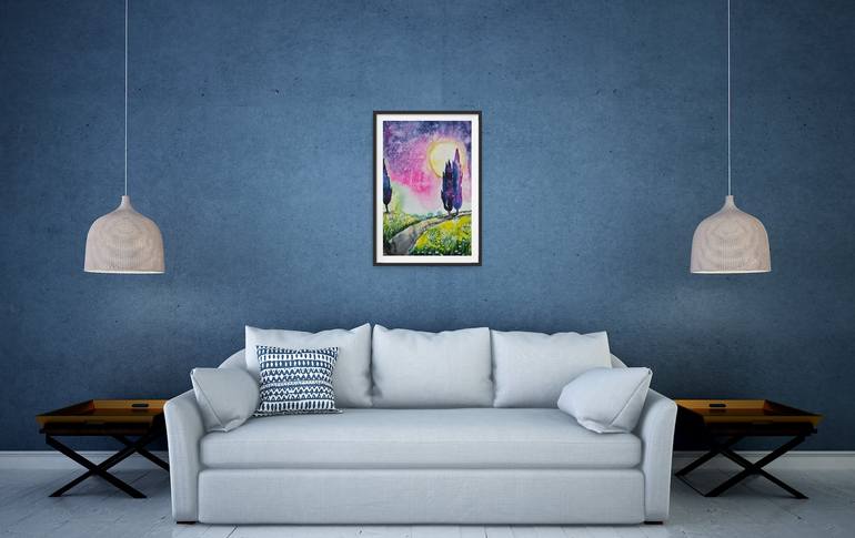 Original Illustration Landscape Painting by Evgenia Smirnova