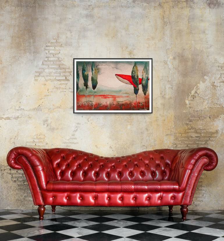 Original Illustration Landscape Painting by Evgenia Smirnova