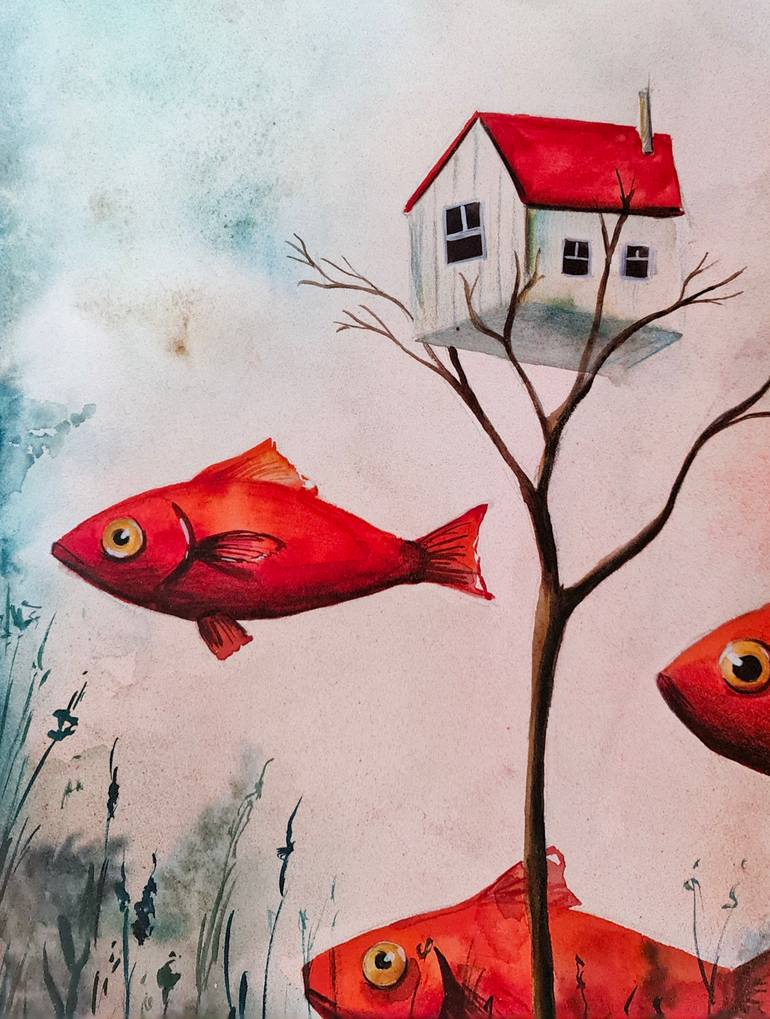Original Illustration Animal Painting by Evgenia Smirnova