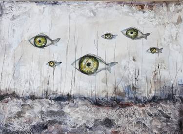 Original Expressionism Fish Paintings by Evgenia Smirnova