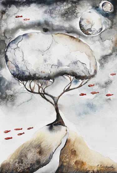 Print of Surrealism Tree Paintings by Evgenia Smirnova