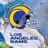 Los Angeles Rams Champions NFL Sculpture Featuring A Beveled Glass Panel  With A Full-Color Montage