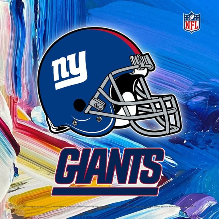 Nfl- New York Giants Metal Football Art