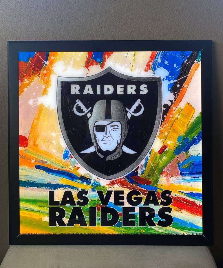 Las Vegas Raiders Glass Wall Art Watercolor For Sale