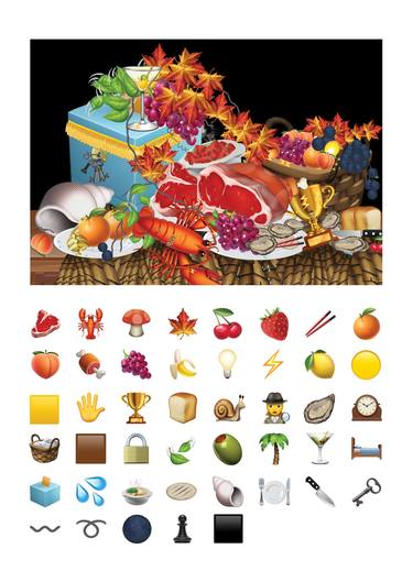 EMOJI PAINTING (Still life with Lobster) thumb