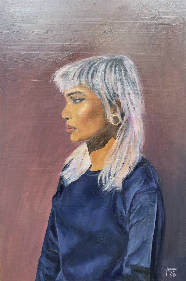 Original Portrait Painting by J de K