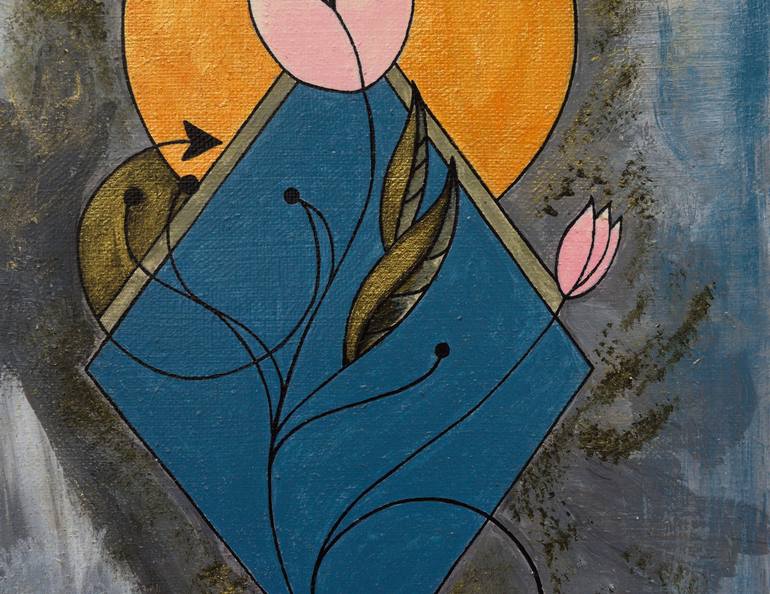 Original Modernism Floral Painting by Tsio Ghlonti