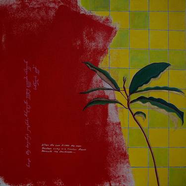 Original Abstract Botanic Painting by Tsio Ghlonti
