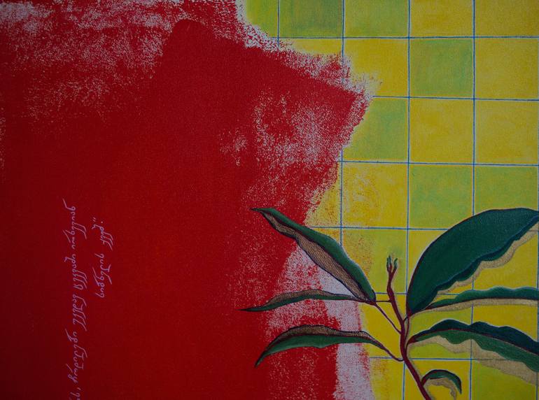 Original Abstract Botanic Painting by Tsio Ghlonti