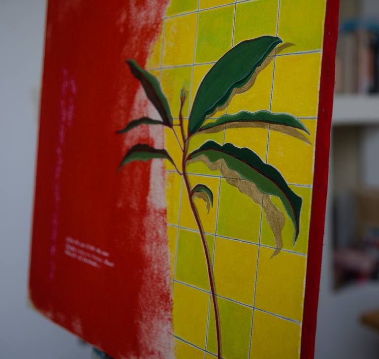 Original Abstract Botanic Painting by Tsio Ghlonti