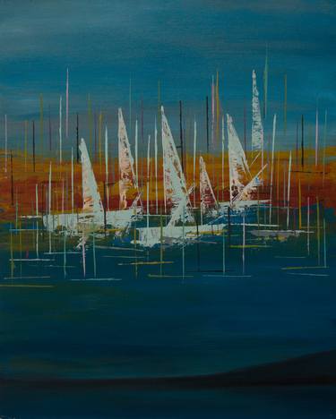 Original Abstract Expressionism Boat Paintings by Tsio Ghlonti